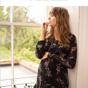 Seraphine floral tiered boho maternity dress